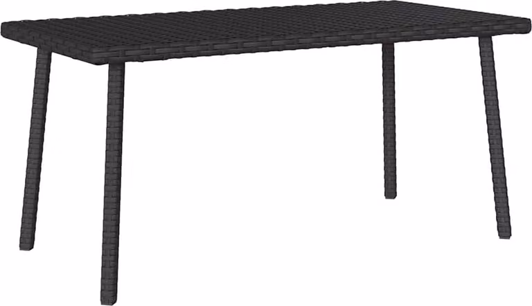 Tavolino da Giardino Rettangolare Nero 80x40x37 cm Polyrattan