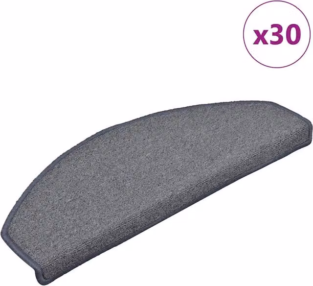 Set di 30 tappetini per scale autoadesivi vidaXL antiscivolo e fonoassorbenti in polipropilene, L: 65 cm, P: 24 cm, H: 4 cm