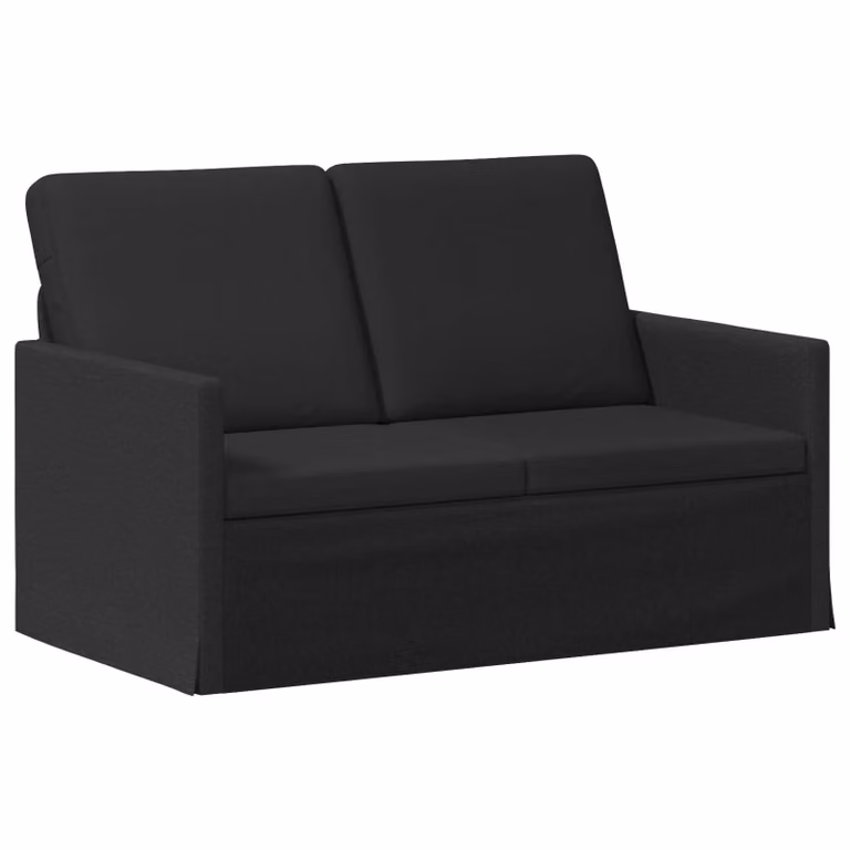 vidaXL Divano a 2 posti moderno in tessuto nero con struttura in metallo L: 130 cm, P: 81 cm, H: 82 cm