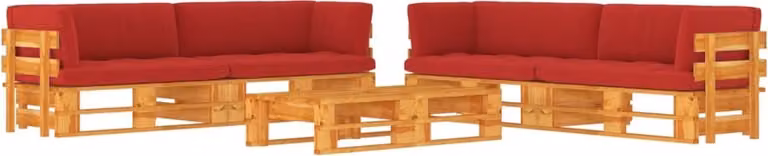 set 6 pezzi da salotto in pallet Legno di pino impregnato marrone miele