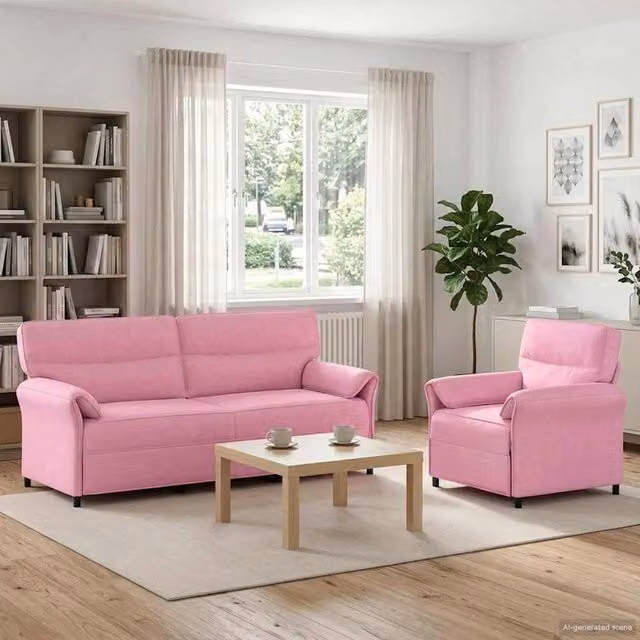 Set di divani 2 pz Rosa Tessuto 3424883
