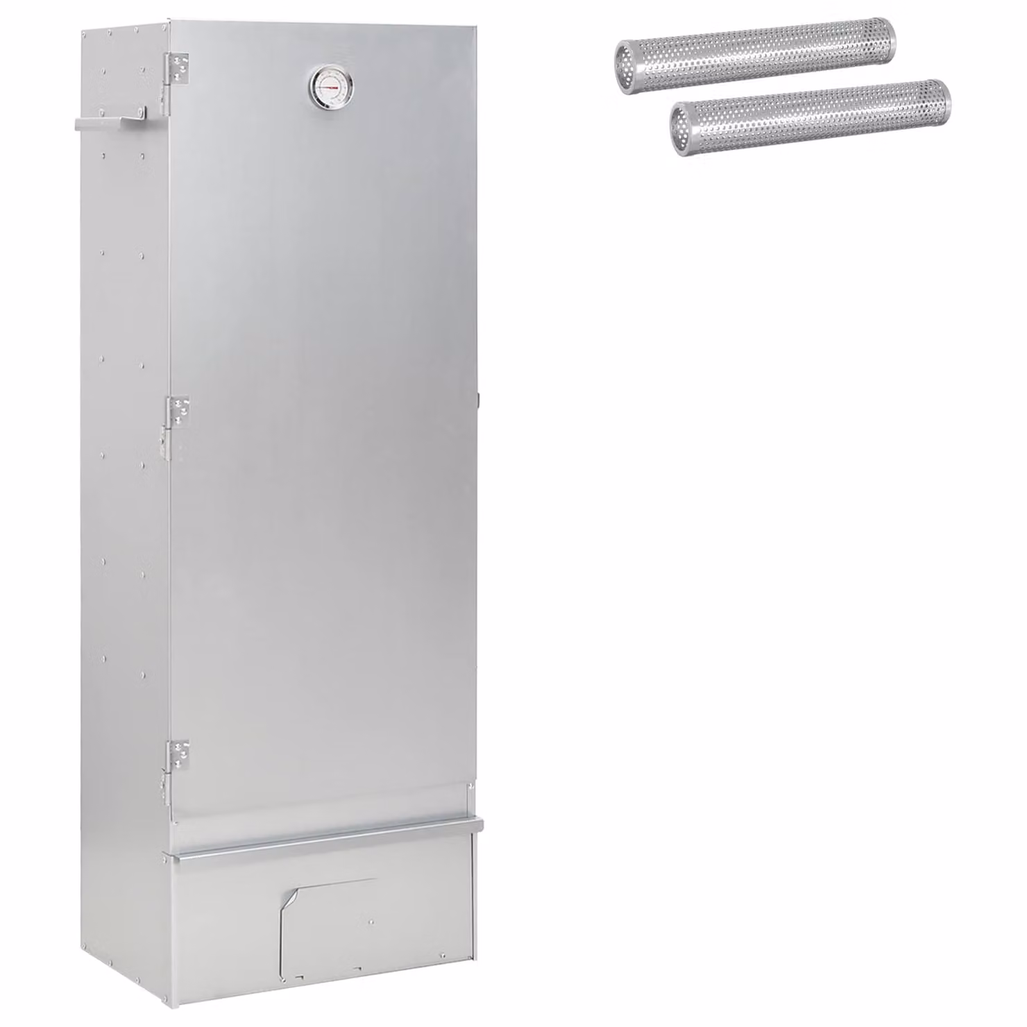 vidaXL Forno Affumicatore Verticale a Pellet in Acciaio Zincato e Inox, Argento, L 44,5 cm x P 29 cm x H 110 cm