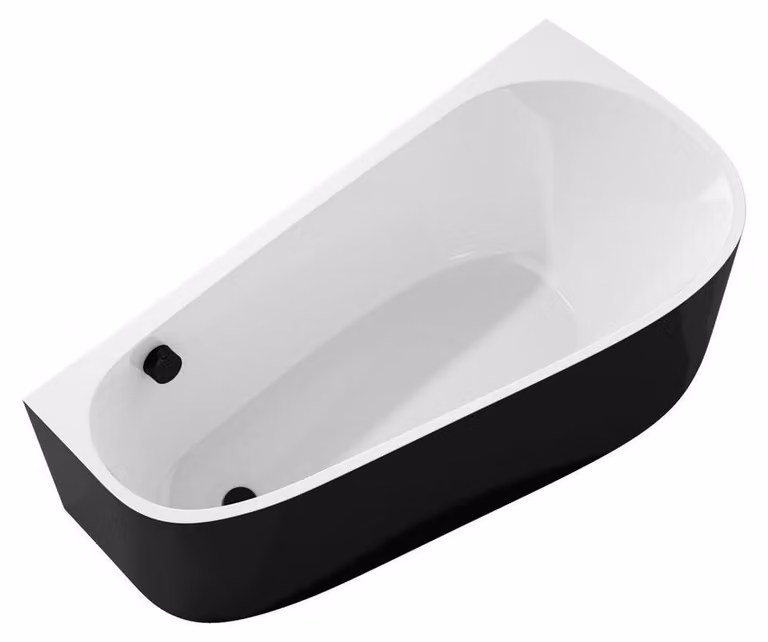 PROJEKTA DR MONOLITH Vasca da bagno freestanding 156x77x60cm, bianco/nero