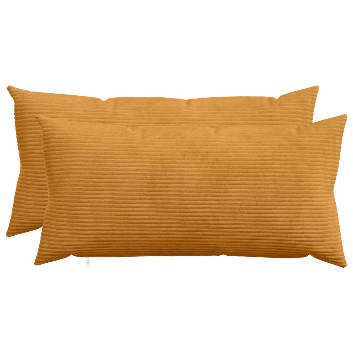 Set di 2 federe vidaXL HEERLEN in velluto a coste, Giallo, L 40 cm x P 80 cm