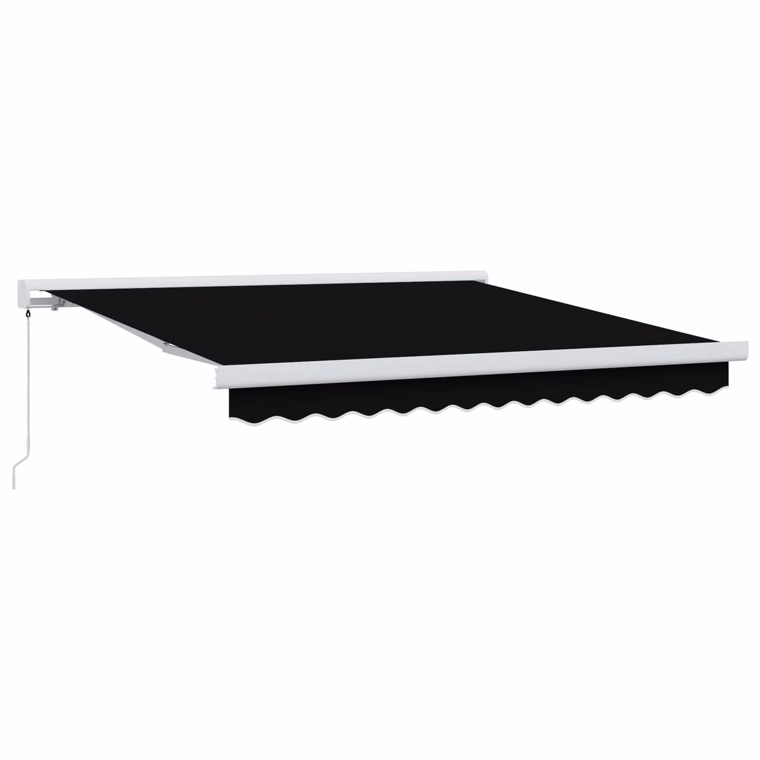 Tenda retrattile vidaXL con bracci pieghevoli in alluminio e tessuto in poliestere, Nero, L: 350 cm, P: 250 cm