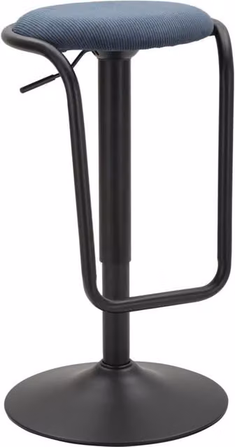 Sgabello Bar Destiny GIORDANOSHOP Blu e Nero in Ferro e MDF con Seduta in Tessuto Ø41 x H61 cm