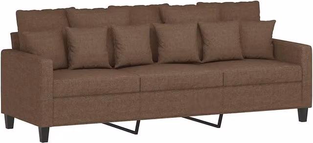 Divano | Divano da soggiorno | Sofa a 3 Posti Marrone 180 cm in Tessuto
