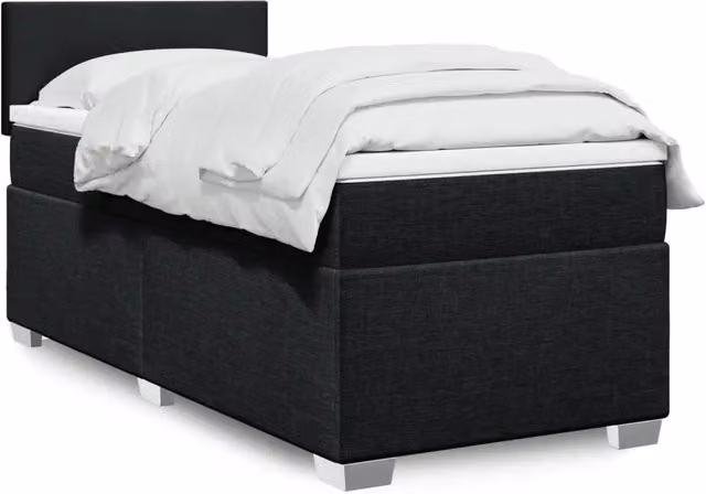Giroletto a Molle con Materasso Nero 80x200 cm inTessuto 3288010