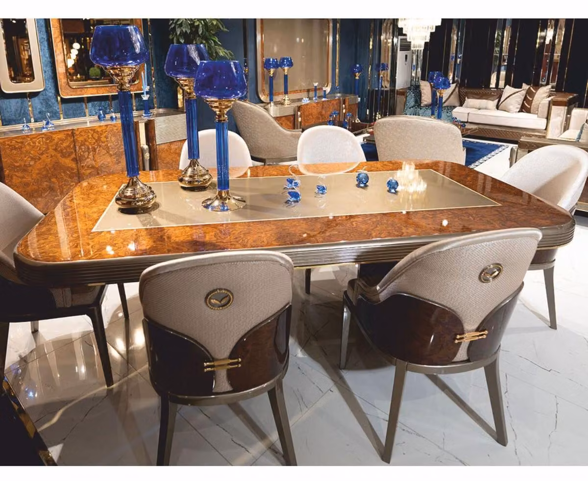 Casa Padrino tavolo da pranzo marrone / oro / grigio 240 cm - Mobili per la sala da pranzo