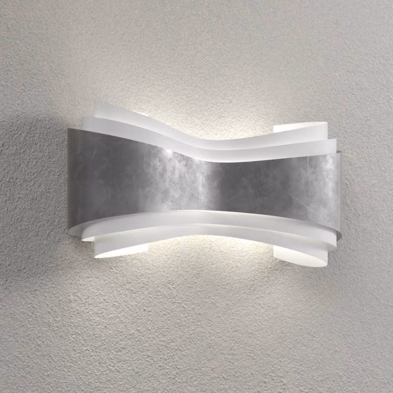 Selène Applique da parete a LED Ionica, Alluminio / Grigio / Zincato, Corridoio, Vetro, Applique a LED