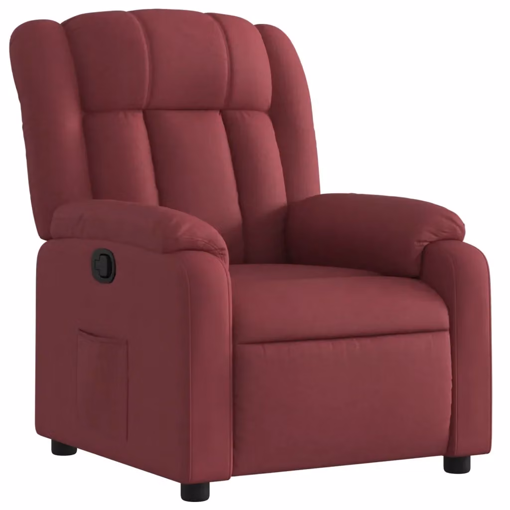 Poltrona reclinabile relax vidaXL in tessuto rosso con braccioli e leva manuale – 2