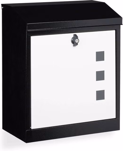 Grande cassetta postale da parete XL per posta voluminosa 53 x 43,5 x 26 cm in acciaio zincato nero 13_0005251