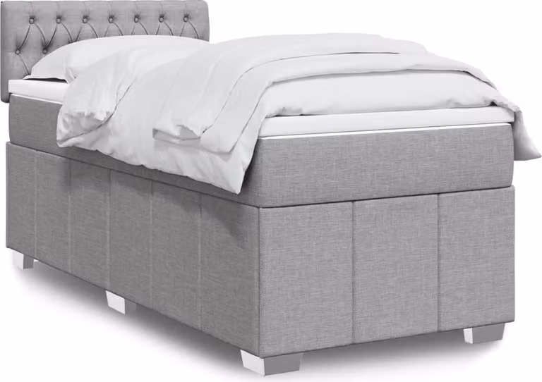 Maison Exclusive - Letto boxspring con materasso Grigio chiaro 100x200 cm Tessuto