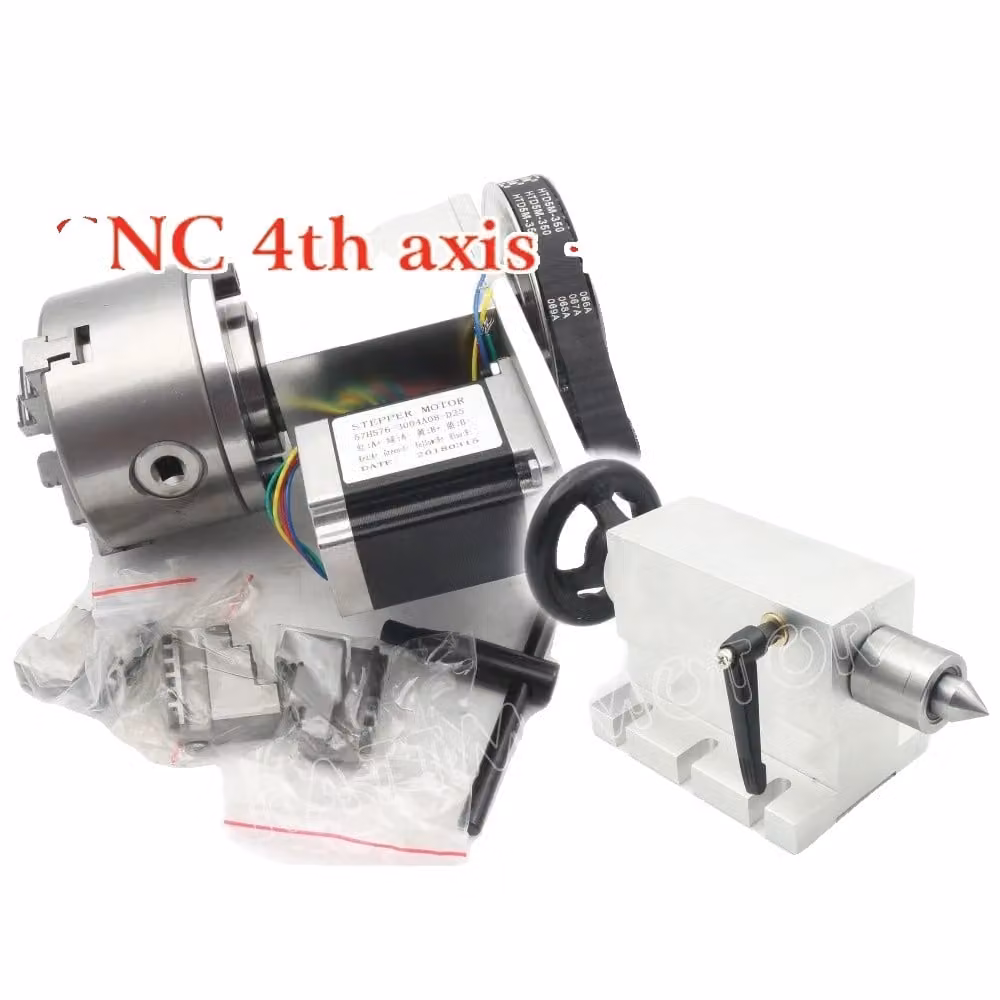 Componente CNC, mandrino a tre ganasce, set di assi rotativi, oro