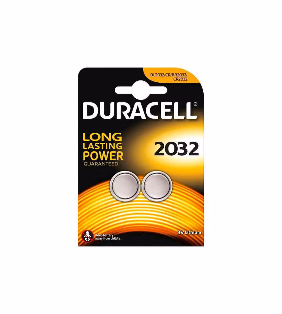 Batteria a bottone Duracell Litio CR2032 3V Argento confezione da 2 pezzi – 2