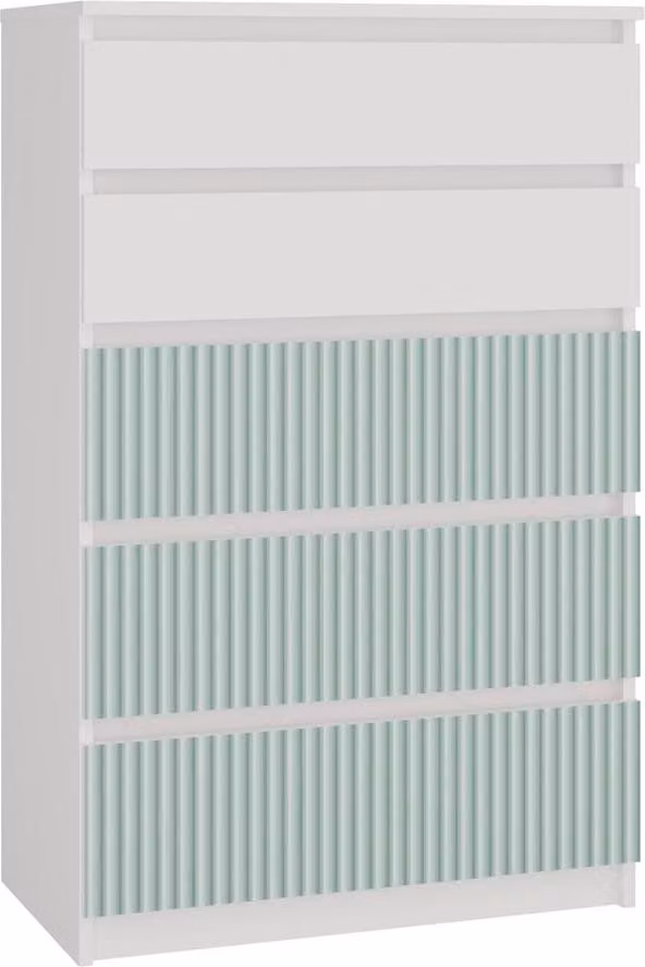 Comodino, bianco/verde menta, 70 x 109, 5 x 40 cm