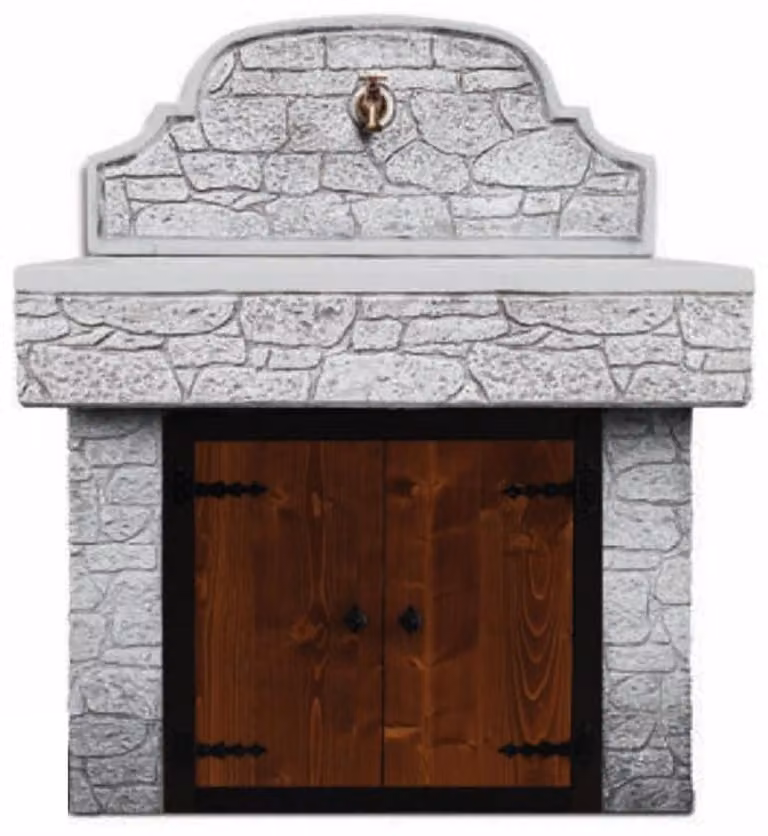 Casa Padrino lavello da giardino in stile liberty grigio antico h. 127 cm