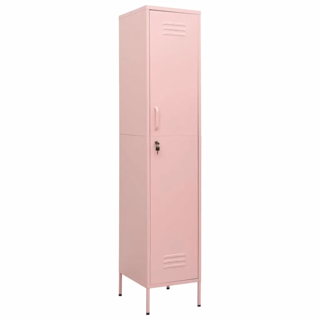 Armadio moderno vidaXL in metallo rosa con ripiani interni e serratura L/P/H: 35 x 46 x 180 cm – 2