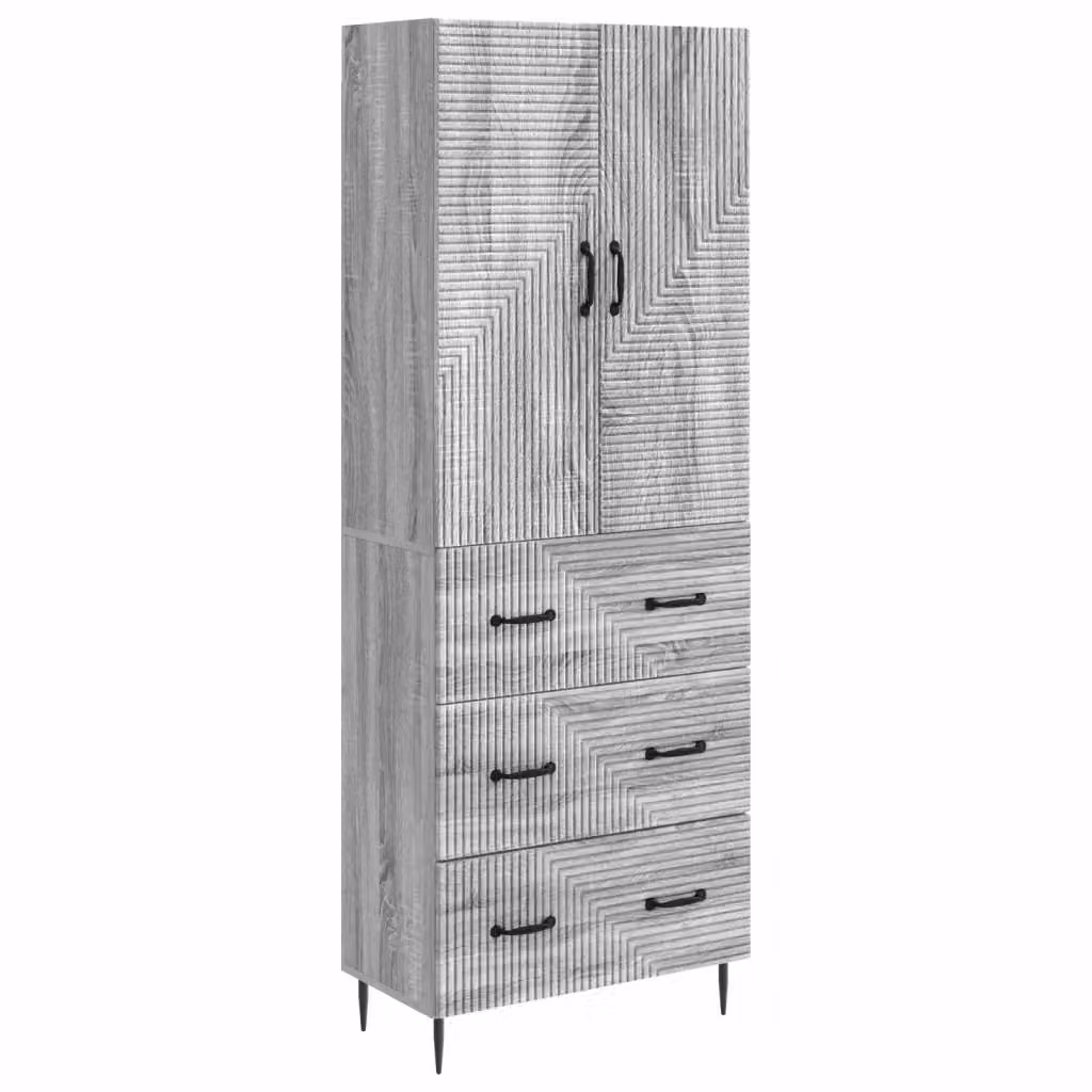 Set di 2 armadi moderni vidaXL in legno grigio opaco L/P/H: 66 x 34,5 x 90 cm – 2