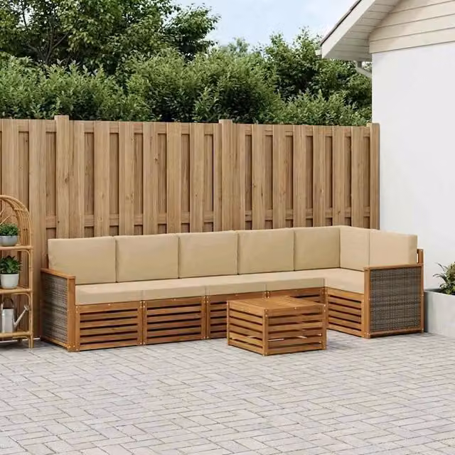 Set di divani da esterno 6 pz Naturale 3384439