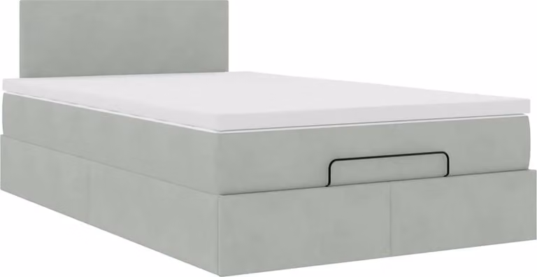Struttura Letto Pouf con Materasso 120x200 cm Velluto