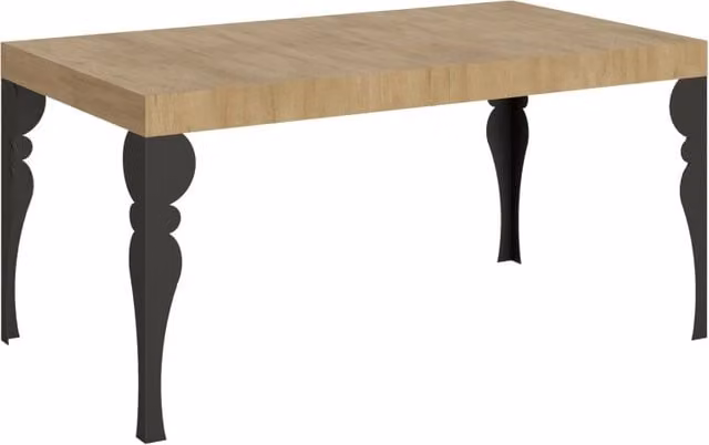 Tavolo allungabile Paxor moderno in quercia e antracite L: 90-264 cm, P: 77-104 cm, H: 77 cm
