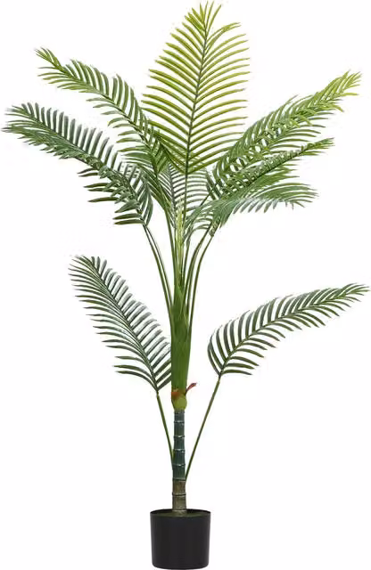 Pianta Finta Palma Areca HOMCOM Verde con Vaso, Altezza: 150 cm
