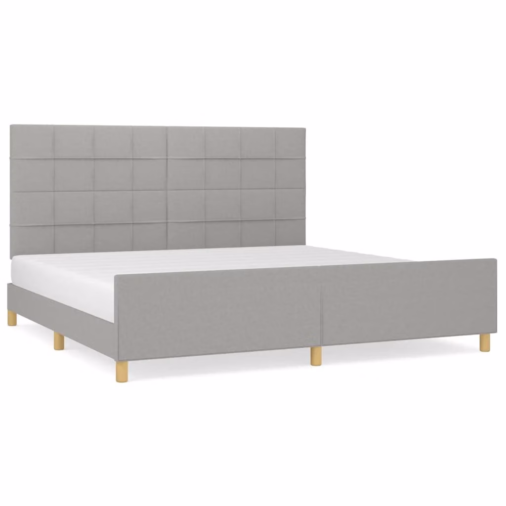 Giroletto senza Materasso Grigio Chiaro 200x200 cm Tessuto