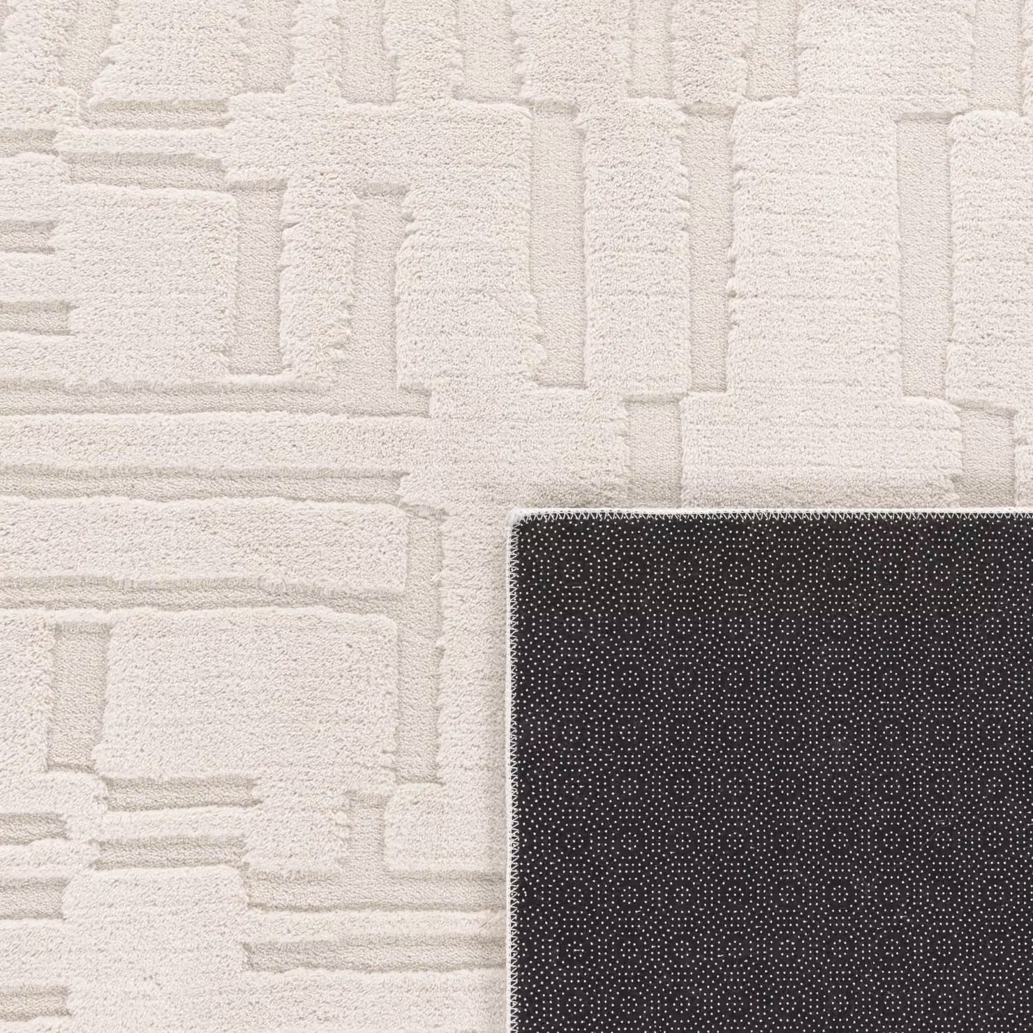 Tappeto moderno Tokko beige con design geometrico scandinavo in poliestere L: 150 cm, P: 80 cm – 3