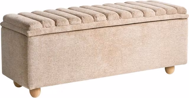 Panca contenitore Beige Rivestimento in tessuto idrorepellente Design moderno Stile Soggiorno Camera da letto