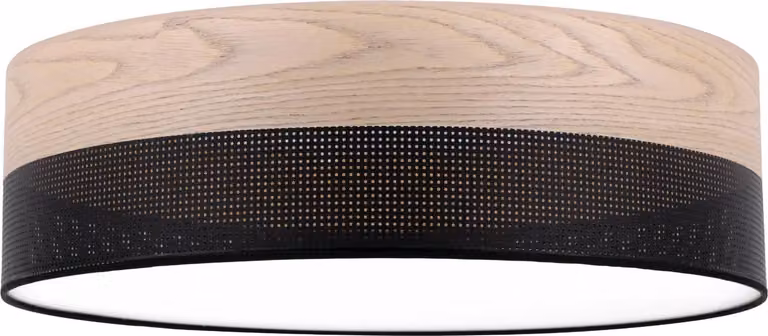 Lampada da soffitto Wood Plexi nero 50cm E27 rovere classico