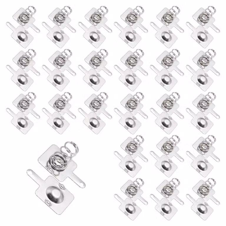 24 contatti a molla per batterie AA, dimensioni 12x12x0,3 mm, placcati in nichel