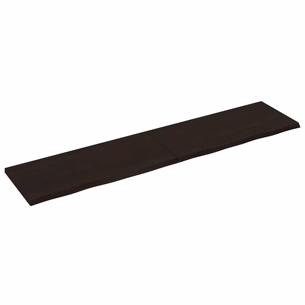 Piano Tavolo in Rovere Massello con Bordo Naturale vidaXL, Marrone, L: 220 cm, P: 50 cm, H: 2-4 cm