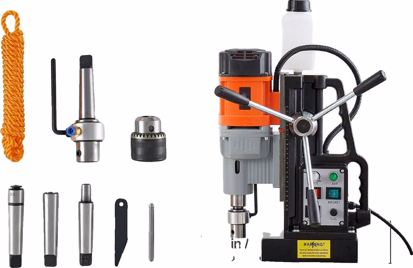 Trapano magnetico, velocità 900 giri/min, forza magnetica 2248 lbf, 1500 W