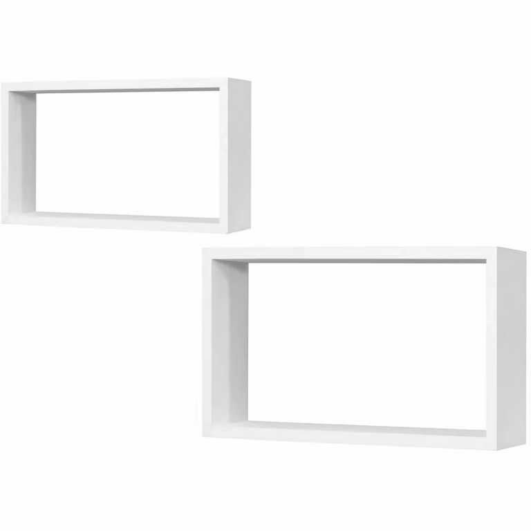 VESTIAMO CASA - Set di 2 Mensole da Parete in Legno Bianco Opaco