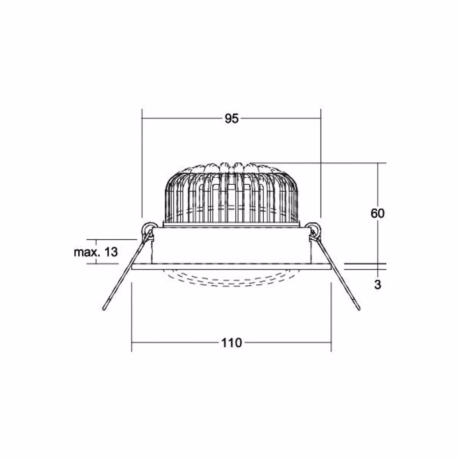 BRUMBERG Kerby-R spot LED incasso, 4.000K, alu Kerby-R, dimmerabile, Alluminio / Grigio / Zincato, Soggiorno / Sala da pranzo, Alluminio