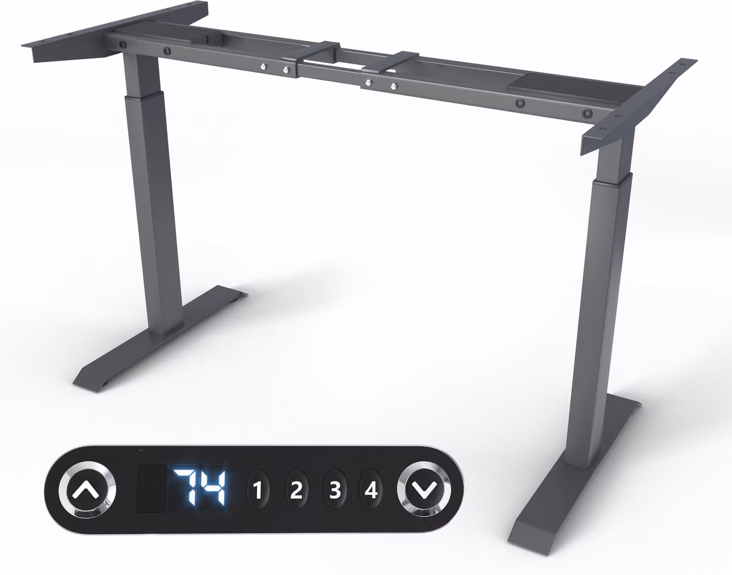 Struttura per scrivania regolabile in altezza - Telaio per tavolo - Telaio per scrivania da ufficio con doppio motore, regolazione elettrica dell'altezza, touchscreen e funzione di memoria - Antracite