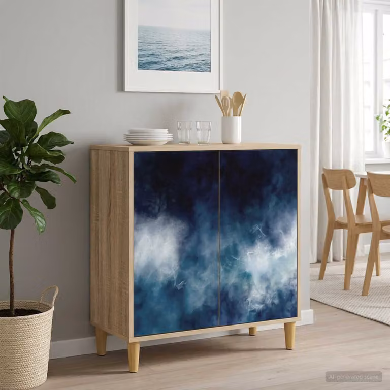 Credenza moderna vidaXL RAALTE in legno ingegnerizzato color Sonoma L: 69 cm, P: 33 cm, H: 75 cm