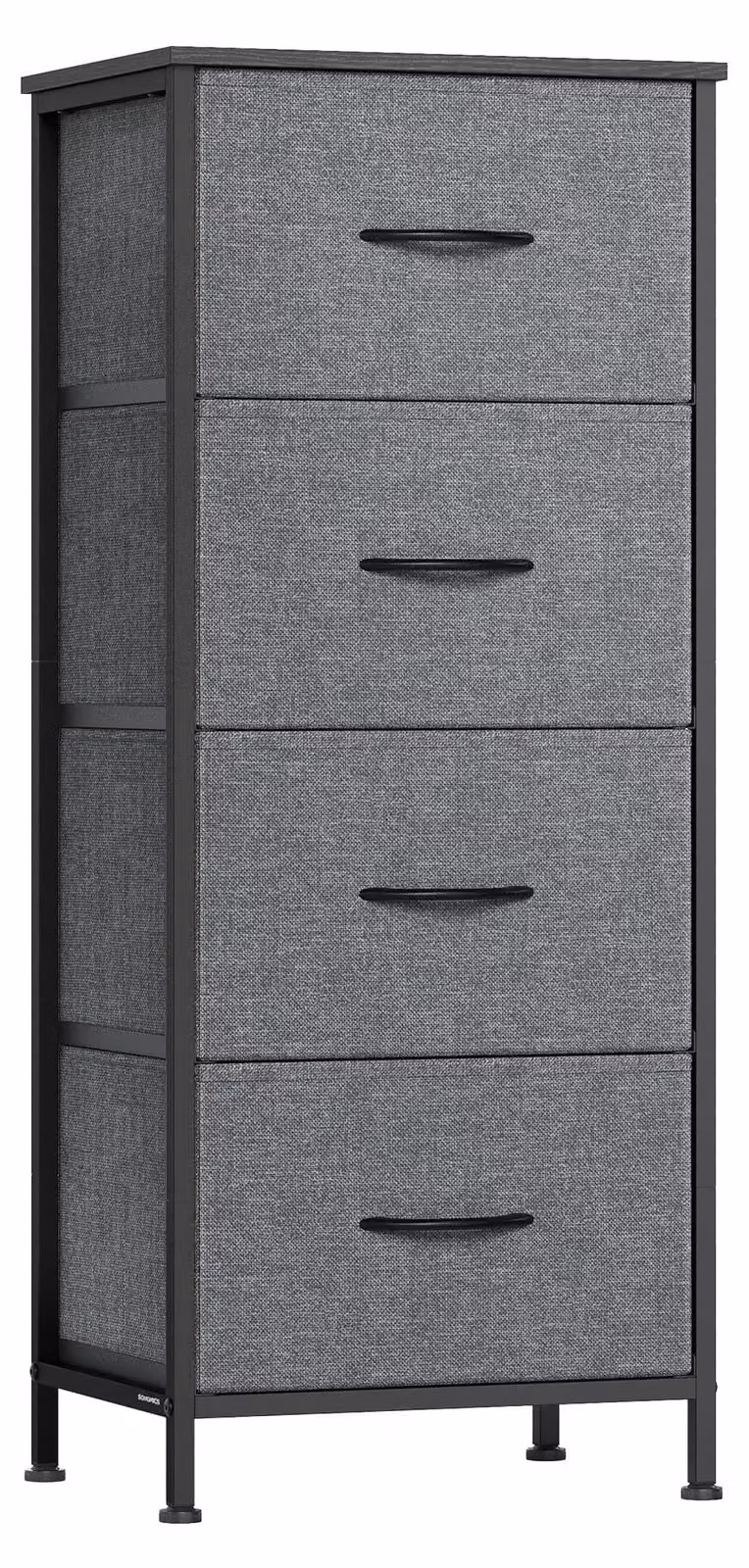 SONGMICS, cassettiera, mobiletto contenitore, 4 cassetti, acciaio, design moderno