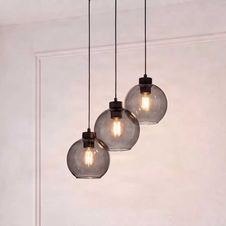 Lampada a sospensione in vetro Cubus TK Lighting, dimmerabile, Nero, Soggiorno / Sala da pranzo, Vetro, Moderno, Lampada a sospensione