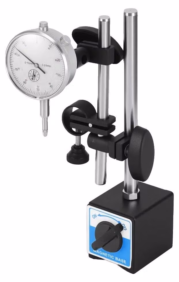 Calibro, precisione da 0 a 1 pollice, accuratezza di 0,01 mm, campo di misurazione da 0 a 10 mm, base magnetica, braccio lungo e regolabile con precisione