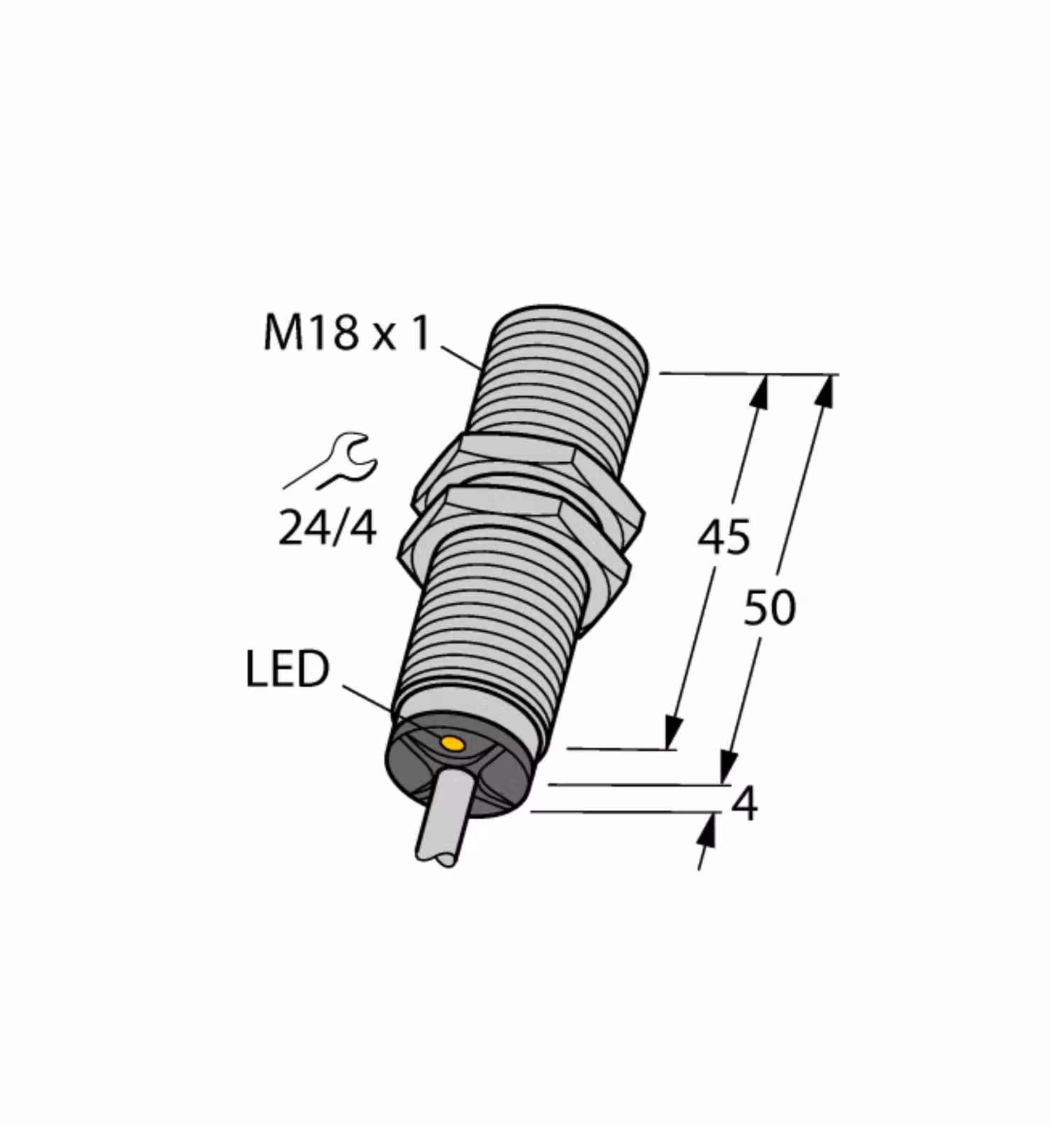 Turck 1644733 - BI8U-M18-AP6X, sensore induttivo Uprox