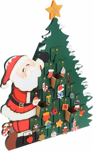 Calendario dell'avvento da riempire Babbo Natale Spielwerk in legno multicolore L: 39,0 cm, P: 6,0 cm, H: 52,0 cm – 1