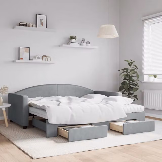 Divano Letto Moderno vidaXL Grigio per Soggiorno e Camera da Letto