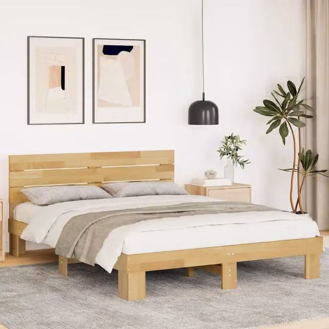Struttura Letto con Testiera Senza Materasso-Giroletto con Testiera 135x190 cm 633949