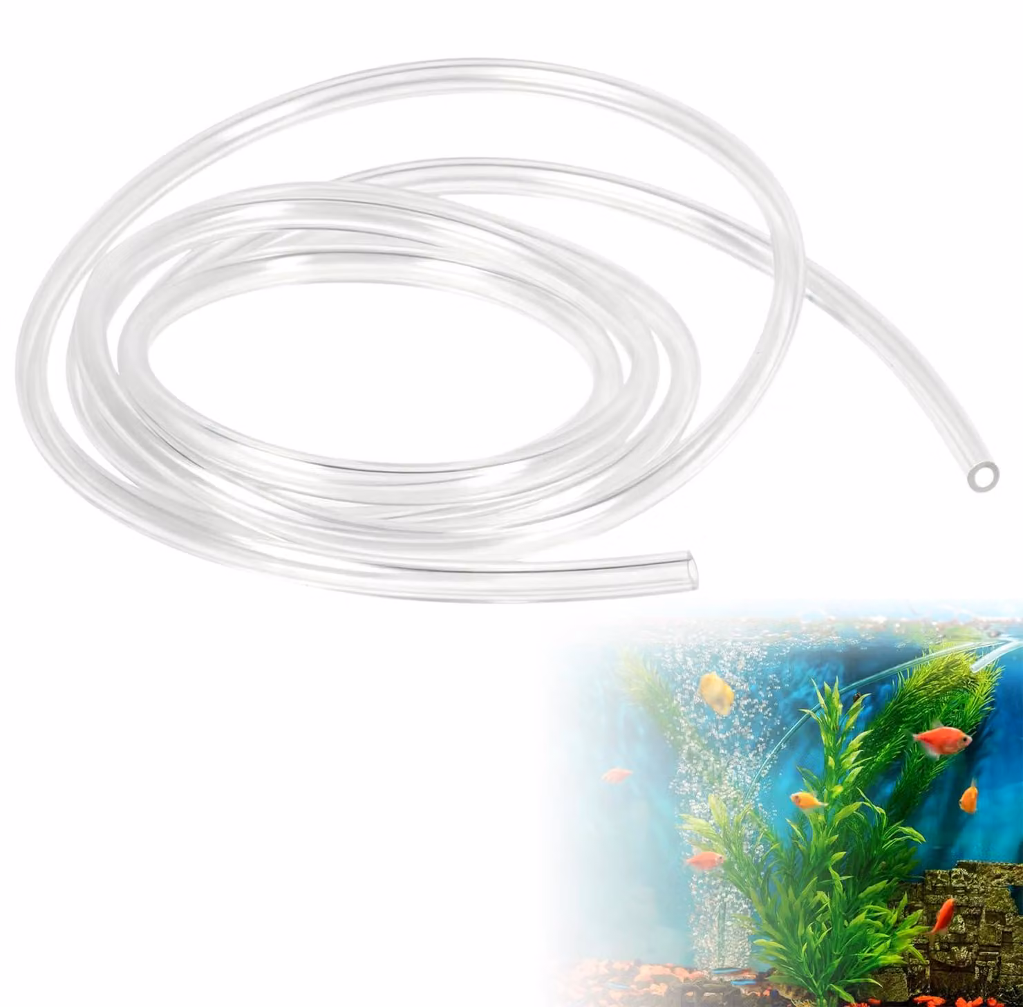 Tubo in silicone, 5 metri, 4x6 mm, trasparente, per acqua