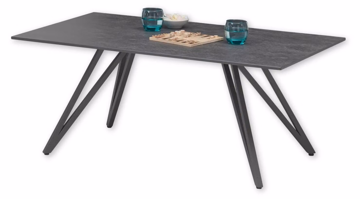 Tavolino industriale con piano in Vetroceramica e struttura in metallo