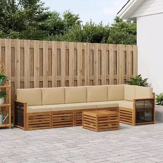 Set di divani da esterno 6 pz Naturale 3384444