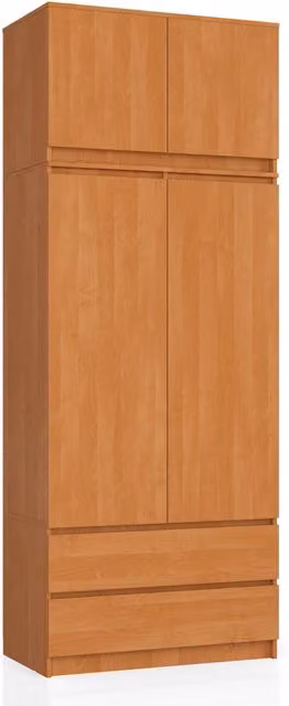 Armadio AKORD S90 con sopralzo Ontano 90 cm 2 ante 2 cassetti 90x51x234 cm