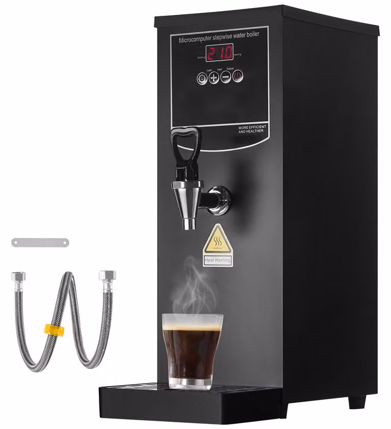 Distributori di acqua calda per uso alimentare - Bollitore elettrico da 10 litri - Potenza 1,5 kW - Resistenza in acciaio inossidabile 316 - Riscaldamento rapido, portata 50 litri/ora - Ideale per bar, ristoranti, uffici
